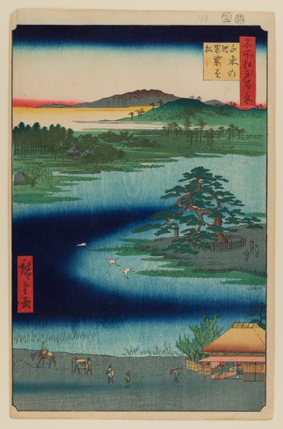 Pinheiro-das-rochas, lagoa Senzoku de Ando or Utagawa Hiroshige