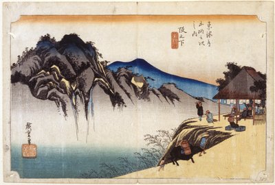 Sakanoshita (xilogravura colorida) de Ando or Utagawa Hiroshige