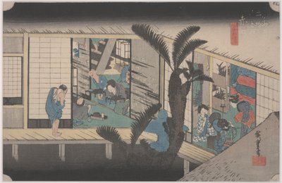 Cena em uma pousada de Ando or Utagawa Hiroshige