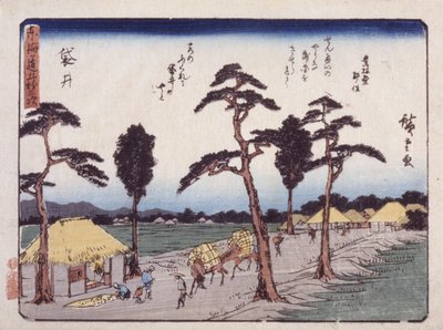 Estação 28, Fukuroi (impressão em bloco de madeira a cores) de Ando or Utagawa Hiroshige