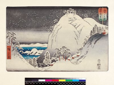 TH Riches 1913 Bizen Ukazan, da série Mountain e Sea, comparado a wrestlers, pubs. Séc. XIX (yoko-e - formato horizontal, impressão em xilogravura a cores) de Ando or Utagawa Hiroshige