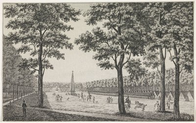 Vista do acampamento francês em Malieveld em Haia em homenagem à ascensão de Luís Napoleão ao trono de André