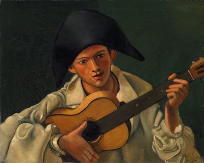 Busto de arlequim com guitarra de Andre Derain