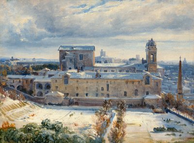 Santa Trinità dei Monti na neve de André Giroux
