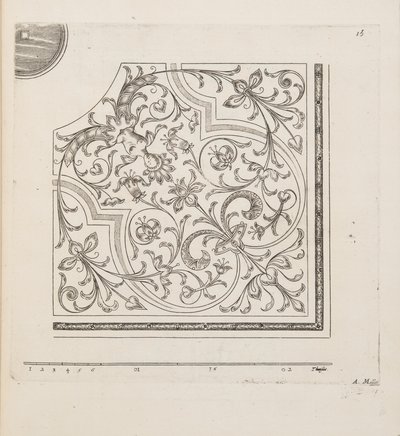 Design para Parterre, do Theatre des Plans et Jardinages, pub.1652 (gravura) de André Mollet