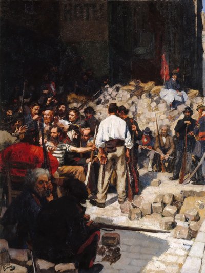 Barricada, Comuna de Paris, maio de 1871 de André Victor Édouard Devambez