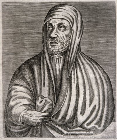 Retrato de Abu Ali al-Husain ibn Abdallah ibn Sina, chamado Avicena (gravura) de Andre (after) Thevet