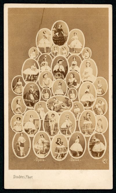 Bailarinos da Ópera de Paris (foto a p/b) de Andre Adolphe Eugene Disderi