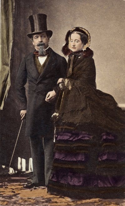 Napoleão III e Imperatriz Eugenie de Disderi (1819-1889) - cerca de 1865 - Coloração digital de Andre Adolphe Eugene Disderi