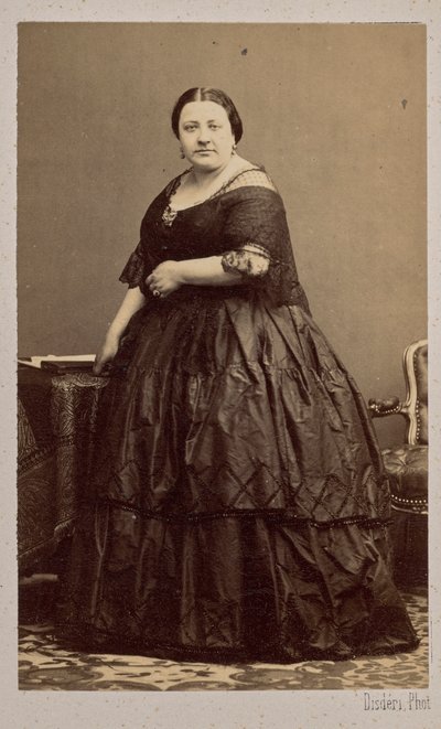 Retrato da cantora de ópera Marietta Alboni 1826-1894, 1862. de Andre Adolphe Eugene Disderi