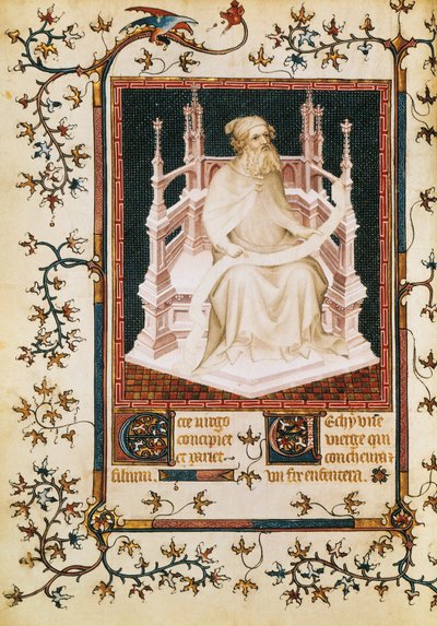 O profeta Isaías, miniatura do Saltério, de André Beauneveu para o Duque de Berry, manuscrito, França. de Andre Beauneveu