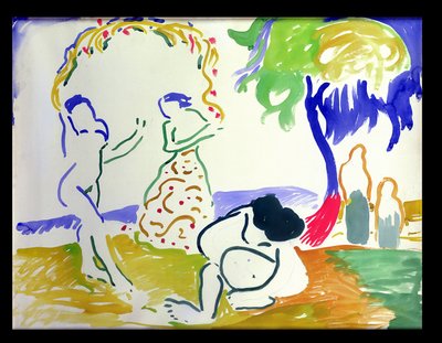 Banhistas, c.1905 (aguarela sobre papel) de Andre Derain