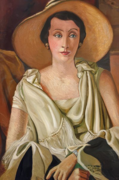 Retrato de Madame Paul Guillaume com um grande chapéu de Andre Derain