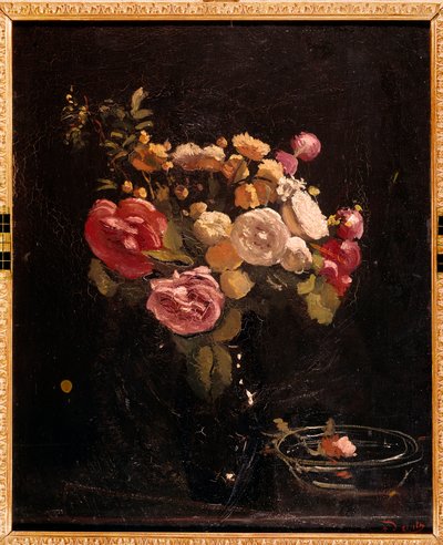 Rosas num vaso preto, século XX (óleo sobre tela) de Andre Derain
