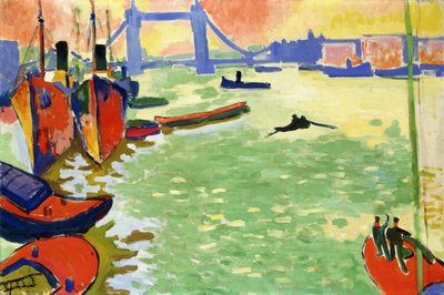 O Tamisa e a Tower Bridge; La Tamise et Tower Bridge de Andre Derain