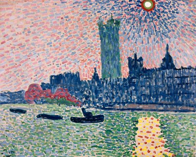 Westminster a partir do South Bank, Londres de Andre Derain
