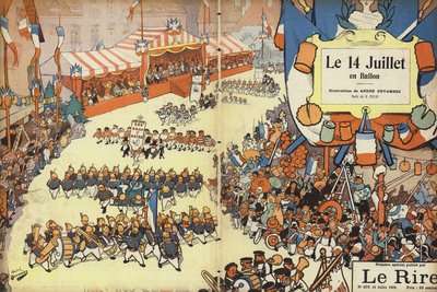 Desfile do dia da Bastilha, ilustração para o riso de Andre Devambez