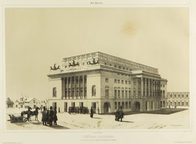 O Teatro Alexandrinsky em São Petersburgo, c. 1840 de Andre Durand