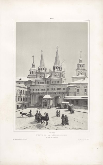 O portão da ressurreição em Moscou, 1839 de Andre Durand