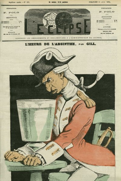 Absinthe hour, ilustração de um poema de Gill. Capa em "L
