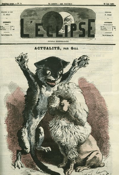 Actualite, ilustração para uma exposição "O cão e o gato" em Paris. Capa em "L