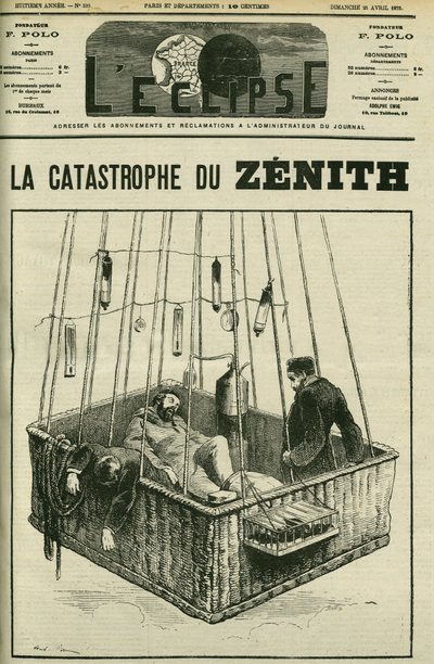 Acidente de balão de ar, o Zenith, 15 de abril de Andre Gill