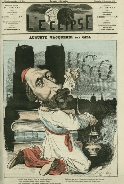 Auguste Vacquerie (1819-1895), poeta, dramaturgo e jornalista francês. Capa em "L