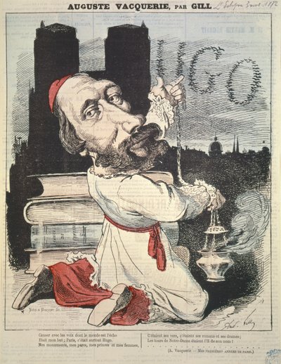 Auguste Vacquerie (1819-95) da capa de LEclipse, gravado por Yves & Barret, 3 de novembro de 1872 de Andre Gill