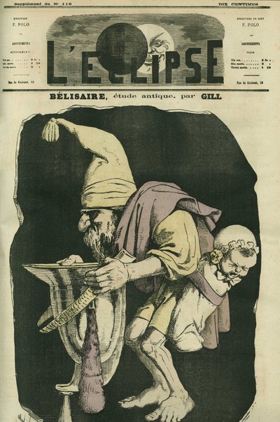 Belisaire a implorar dizendo "é para a criança". Capa em "L