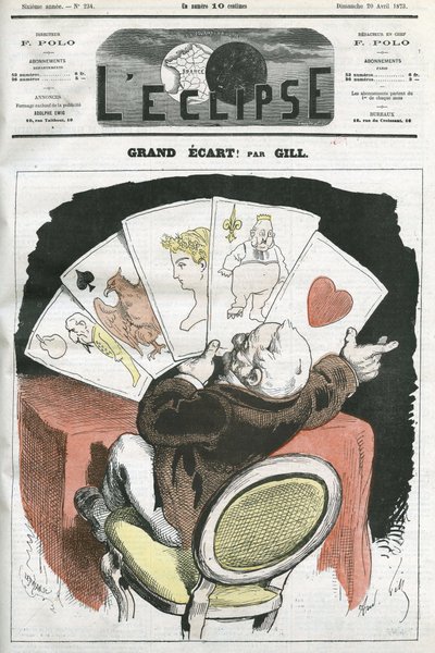 Grande expansão! , cartoon sobre o governo do Presidente Adolphe Thiers (1797-1877). Capa em "L