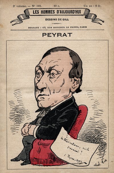 Cartoon of Alphonse Peyrat (1812-1890) Jornalista inglês de 