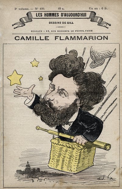 Desenho animado de Camille Flammarion Cientista inglês de 