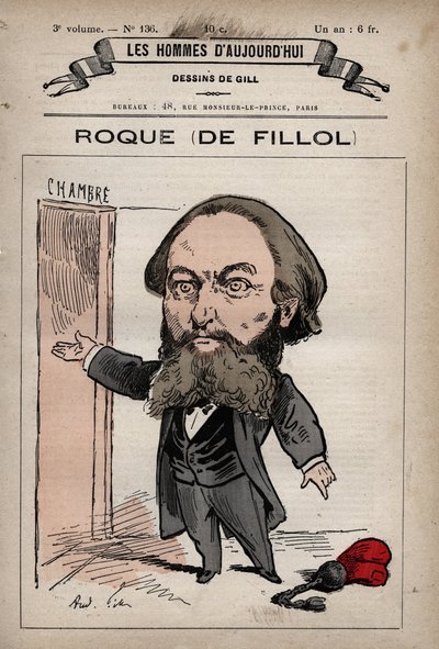 Desenho animado de Jean Thoxene Roque por Fillol 1824-1889 político inglês de 