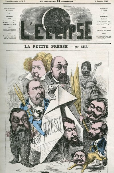 Criação de "La Petite Presse", com Jannin, Delsaux, Hermant, Hemery, De Balathier, Bragelonne, Dumas, Ponson du Terrail, Jean du Boys, Revillon e Coste. Capa em "L