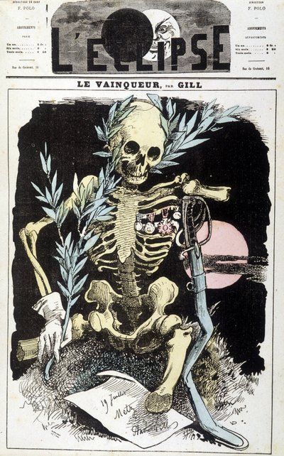 A derrota da Guerra de Sedan. O Vencedor. Desenho de Gill, em "The Eclipse", Setembro de 1870. de Andre Gill
