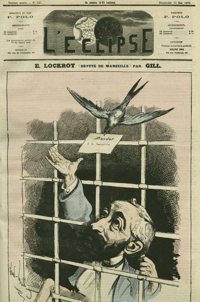 Edouard Simon Lockroy (1838-1913), político francês, deputado de Marselha. Capa em "L