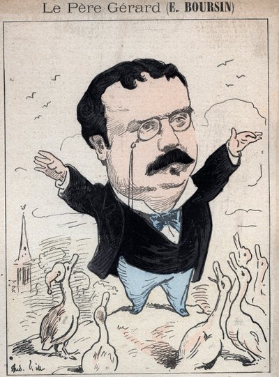 Elphege Boursin (1836-1891) jornalista, ensaísta político, homem de letras e historiador - cartoon de André Gill em "Les Hommes d