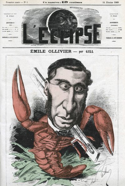 Emile Ollivier (1825-1913), político francês. Capa em "L