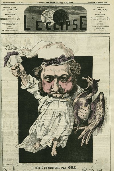 Eugene Rouher (1814-1884), político francês, líder do partido Bonapartista. Capa em "L