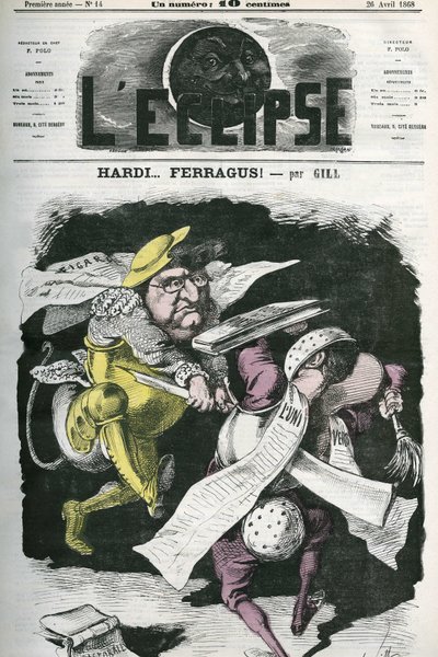 Hardi... Ferragus, ilustração do "Figaro" para "O Universo". Capa em "L