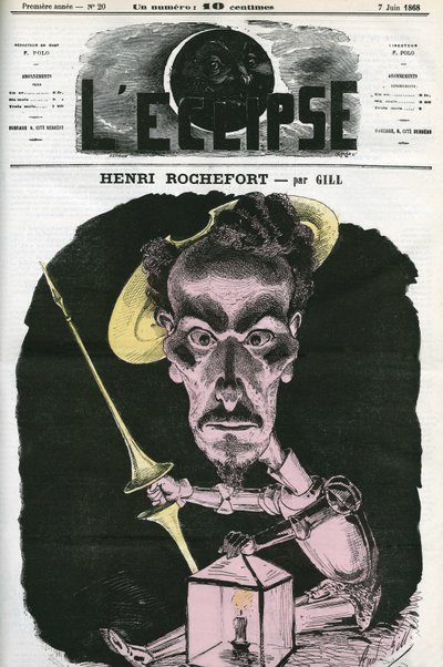 Henri Rochefort (1831-1913), jornalista, escritor e político francês. Capa em "L
