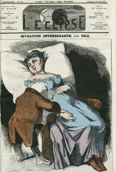 Ilustração da República a ser logo endividada à Prússia, Adolphe Thiers (1797-1877), Presidente da República tomando seu pulso. Capa em "L