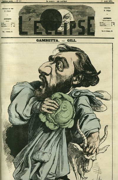 Leon Gambetta (1838-1882), político francês. Capa em "L
