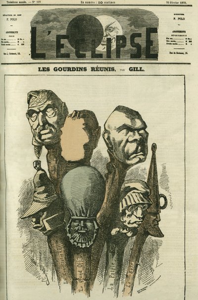 Les Gourdins reunidos, criação de um novo diário satírico. Capa em "L