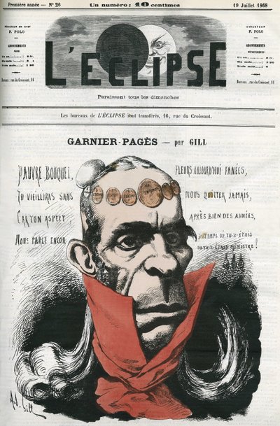 Louis Antoine Garnier-Pages (Páginas Garnier) (1803-1878), político francês. Capa em "L