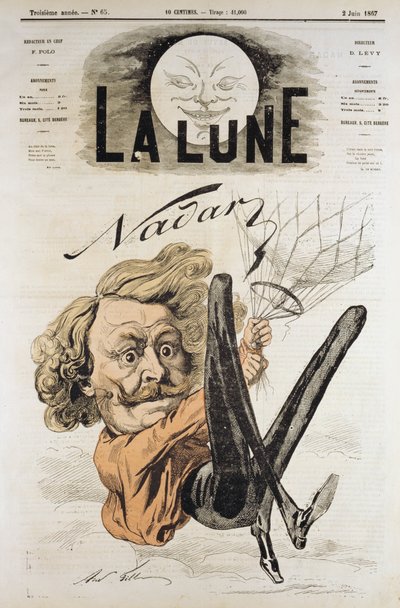Nadar, jornalista francês, artista e fotógrafo, 1867 de Andre Gill