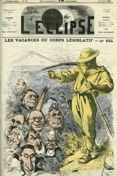 Nos feriados do Corpo Legislativo, os deputados da Assembleia Nacional deixam o Palais Bourbon. Capa em "L