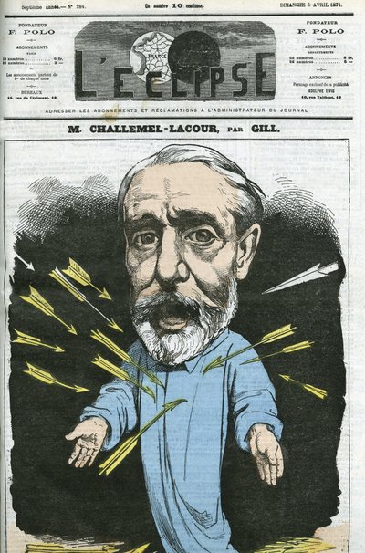 Paul-Armand Challemel-Lacour (1827-1896), político, diplomata e historiador da filosofia francesa. Capa em "L
