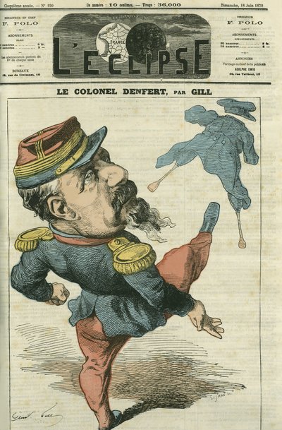 Pierre Philippe Denfert-Rochereau (Denfert Rochereau) (1823-1878), soldado e político francês. Capa em "L