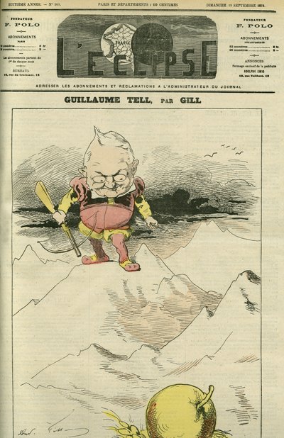 Retrato de Adolphe Thiers em Guillaume Tell (1797-1877), historiador e político francês. Capa em "L